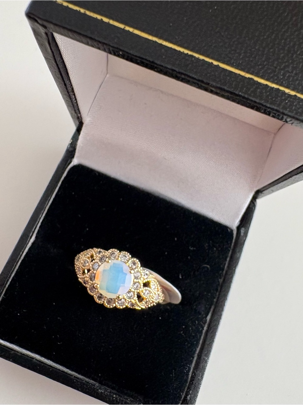 Bomb Party Eternal Bloom Ring RG38725 Moonstone Gold Plating